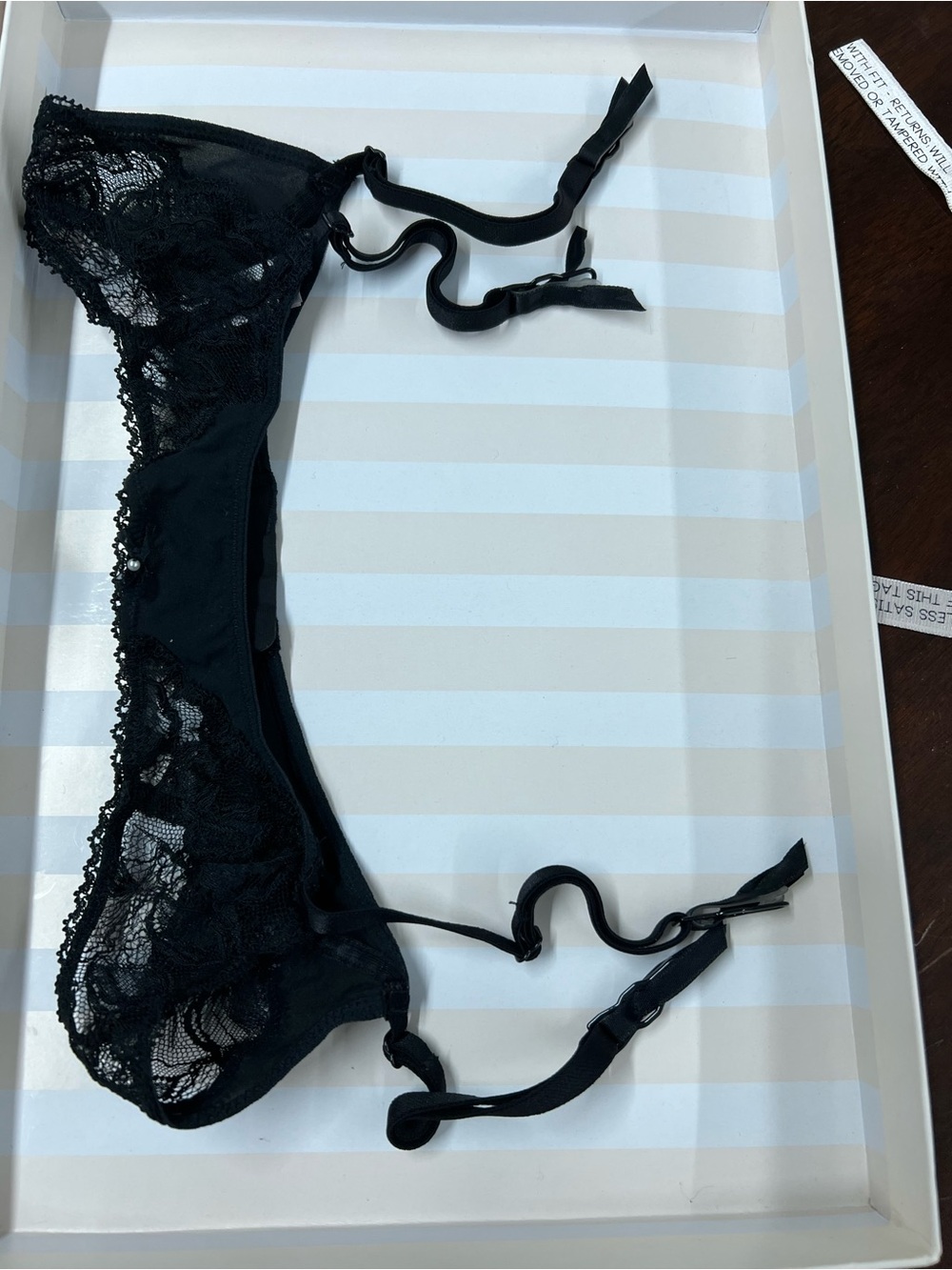 Victoria's Secret Black Lace Garter belt